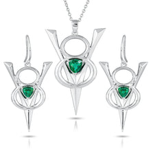 Load image into Gallery viewer, PSP1042 Sterling Silver & Created Emerald Pendant