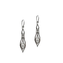 Load image into Gallery viewer, Pinstripes Jewelry Sterling Silver & Cubic Zirconia Earrings