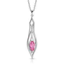 Load image into Gallery viewer, PSP1039 Sterling Silver & Created Pink Sapphire Pendant