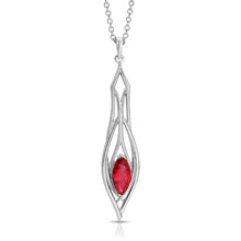 Load image into Gallery viewer, PSP1039 Sterling Silver & Created Ruby Pendant