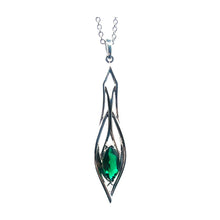 Load image into Gallery viewer, Pinstripes Jewelry Sterling Silver & Created Emerald Pendant