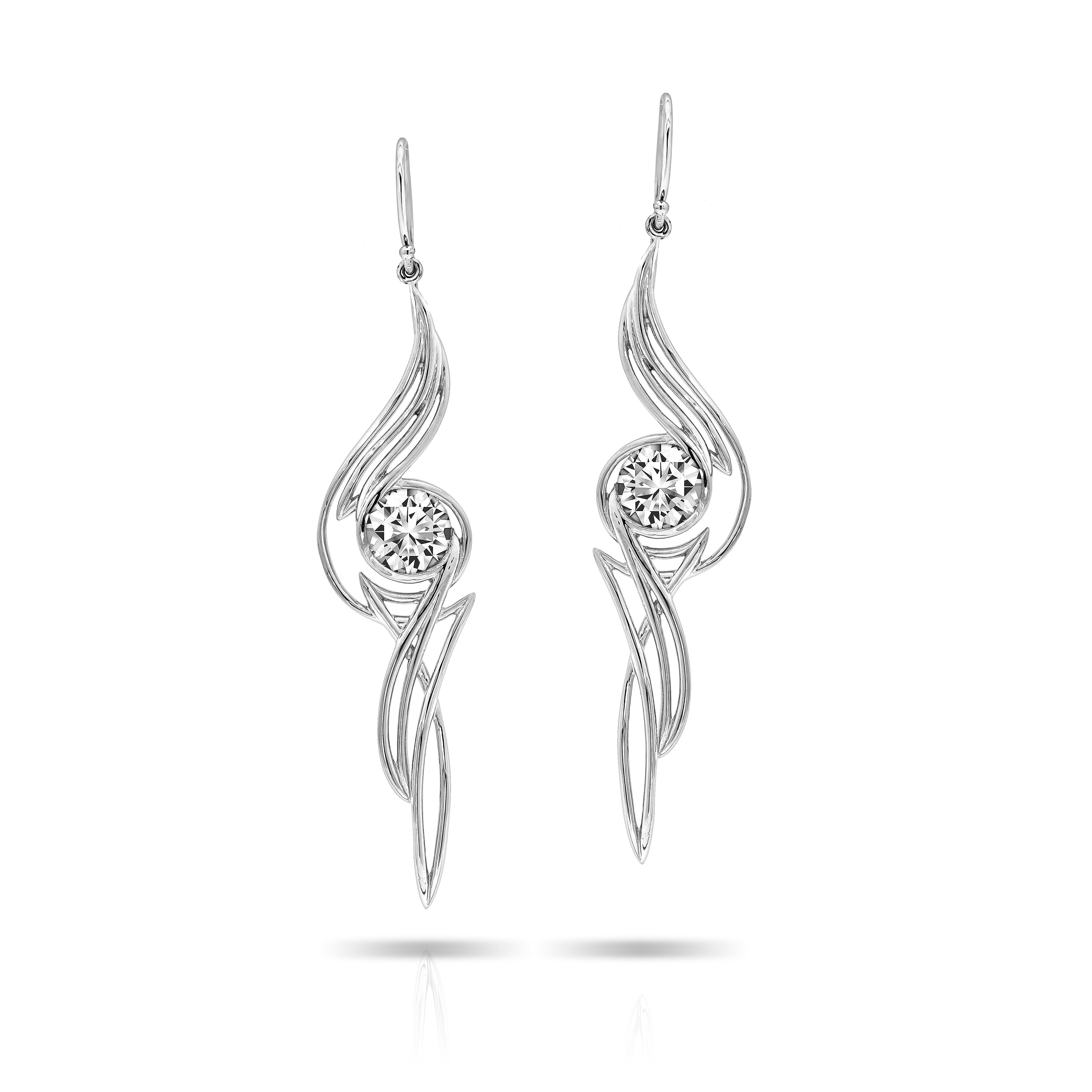 PSE1016 Pinstripes Fine Jewelry Sterling Silver Earrings Pinstripes