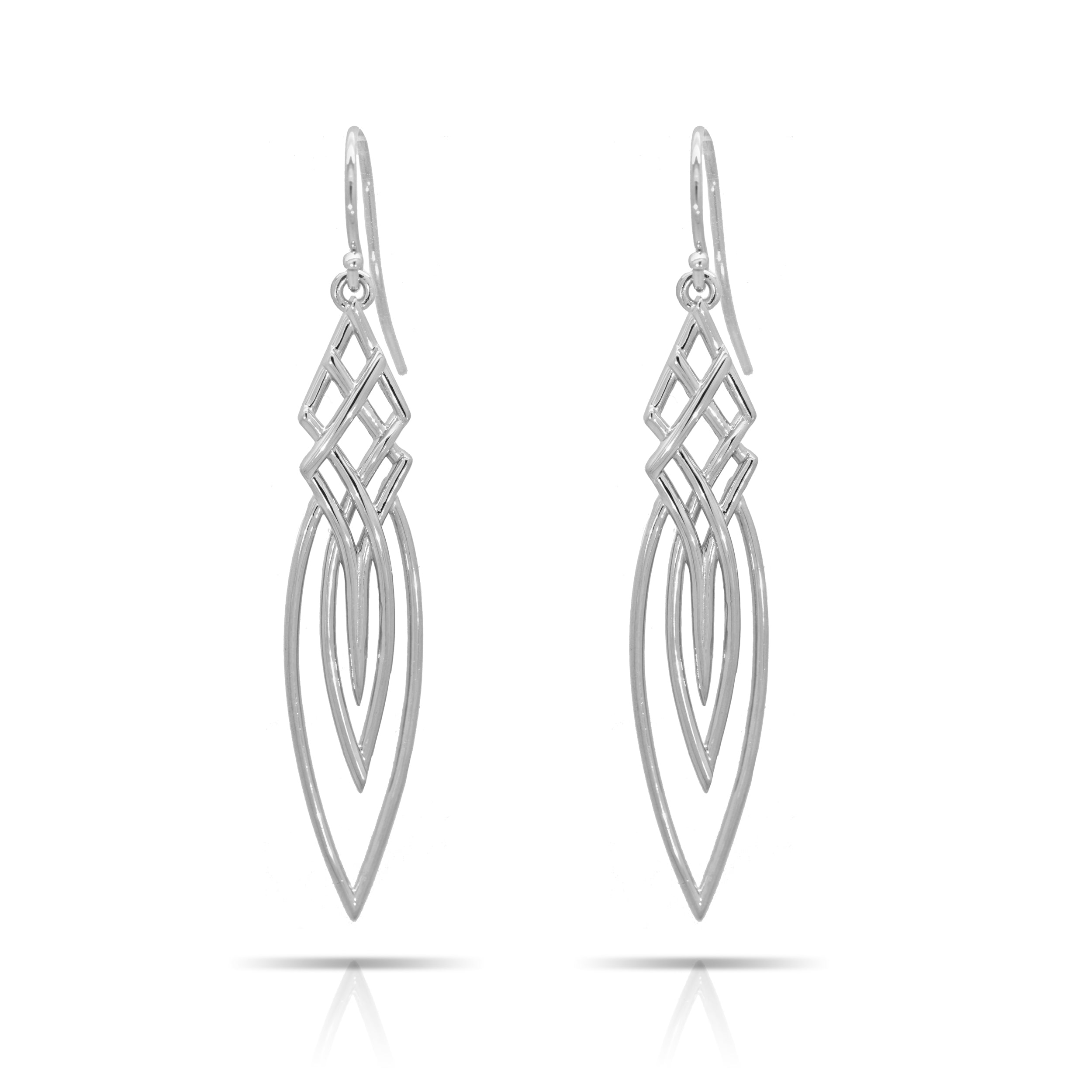 PSE1031 Pinstripes Fine Jewelry Sterling Silver Earrings Pinstripes