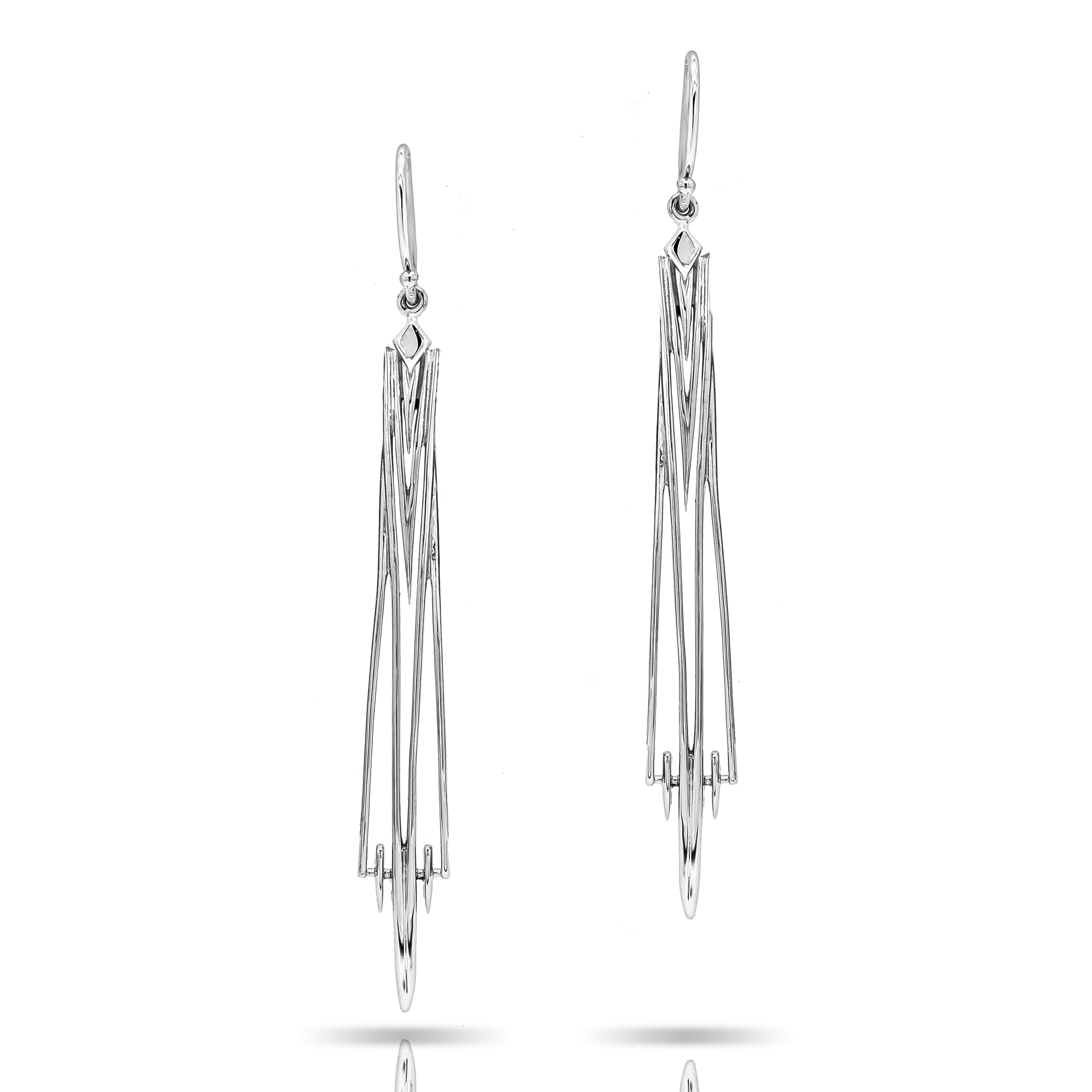PSE1034 Pinstripes Fine Jewelry Sterling Silver Earrings Pinstripes