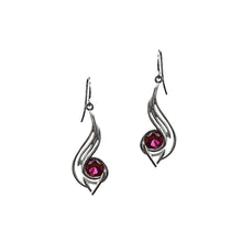 Load image into Gallery viewer, Pinstripes Jewelry Sterling Silver & Created Ruby Earrings
