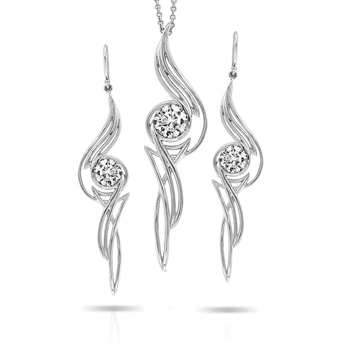 Pinstripes Fine Jewelry Earrings & Pendant Set PSMS1016