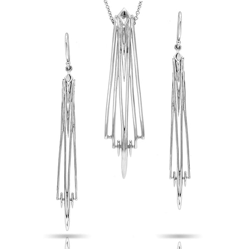Pinstripes Fine Jewelry Earrings & Pendant Set PSMS1034