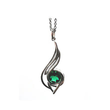 Load image into Gallery viewer, Pinstripes Jewelry Sterling Silver Pendant & Created Emerald