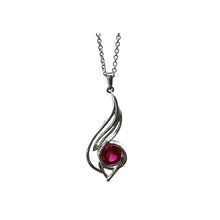Load image into Gallery viewer, Pinstripes Jewelry Sterling Silver & Created Ruby Pendant