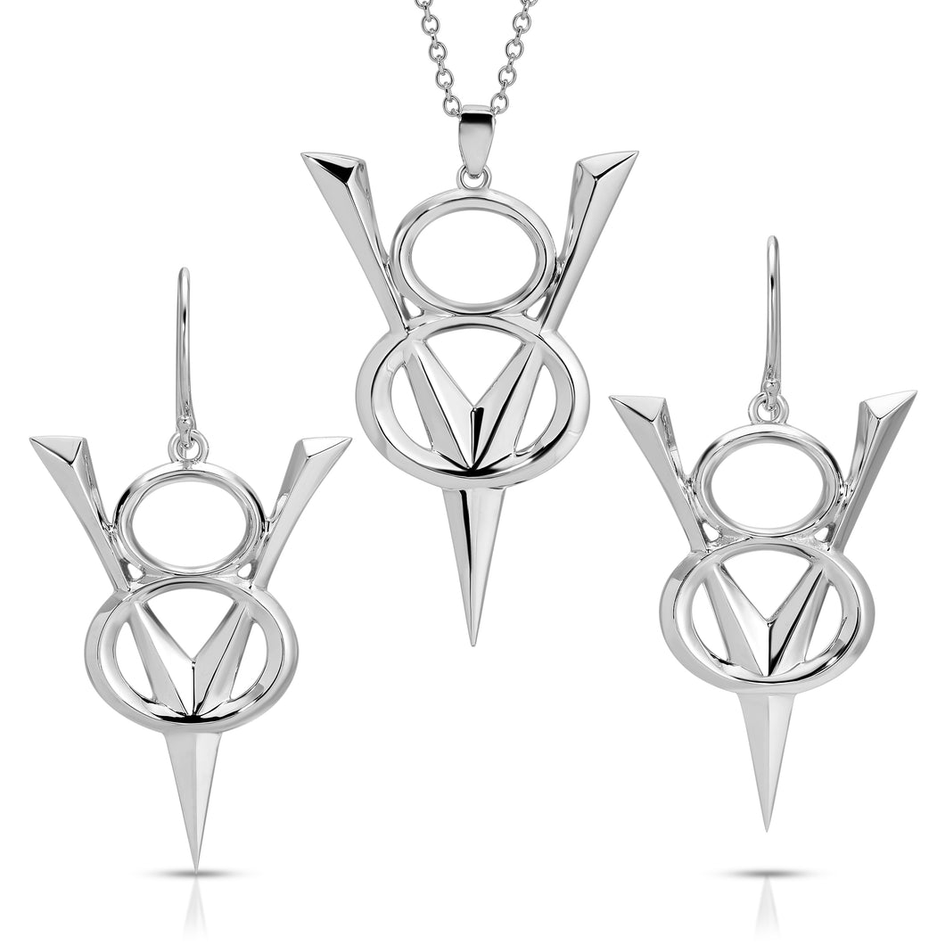 PSMS1041 Sterling Silver Earrings & Pendant Set