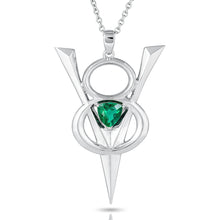 Load image into Gallery viewer, PSP1042 Sterling Silver &amp; Created Emerald Pendant
