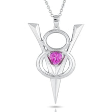 Load image into Gallery viewer, PSP1042 Sterling Silver &amp; Created Pink Sapphire Pendant
