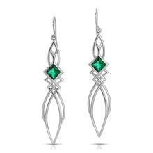 Load image into Gallery viewer, PSP1037 Sterling Silver &amp; Created Emerald Pendant
