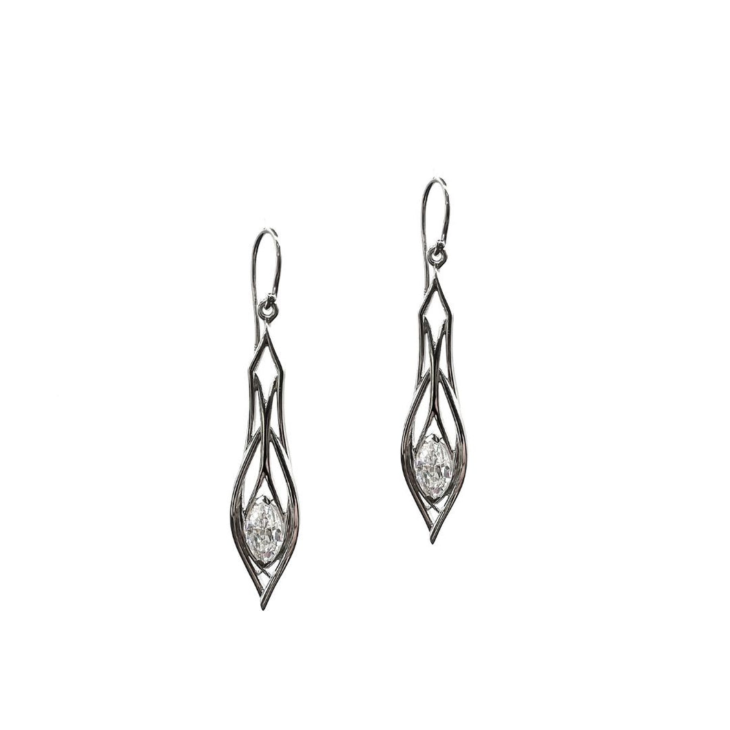 Pinstripes Jewelry Sterling Silver & Cubic Zirconia Earrings
