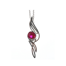 Load image into Gallery viewer, PSMS1016 Sterling Silver Created Ruby Earrings &amp; Pendant Set
