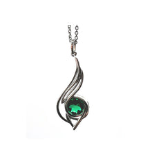 Load image into Gallery viewer, Pinstripes Jewelry Sterling Silver &amp; Created Emerald Pendant
