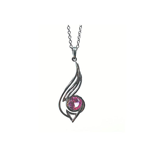 Pinstripes Jewelry Sterling Silver & Created Pink Sapphire Pendant