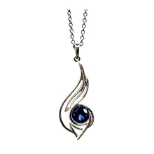 Load image into Gallery viewer, Pinstripes Jewelry Sterling Silver &amp; Created Sapphire Pendant 
