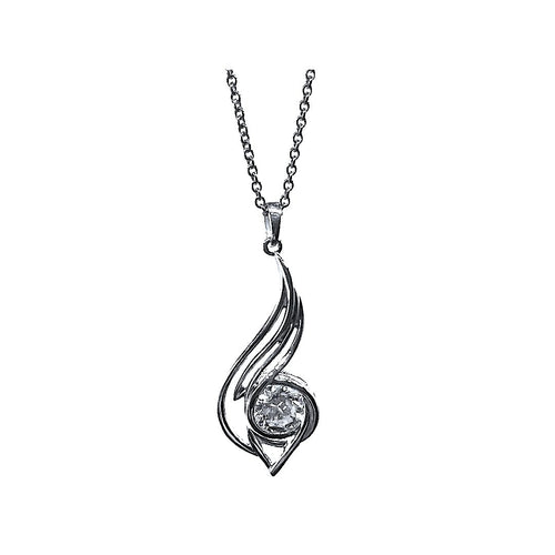 Pinstripes Jewelry Sterling Silver & Cubic Zirconia Pendant
