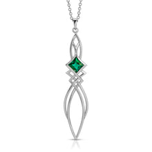 Load image into Gallery viewer, PSP1037 Sterling Silver &amp; Created Emerald Pendant
