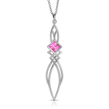 Load image into Gallery viewer, PSP1037 Sterling Silver &amp; Created Pink Sapphire Pendant
