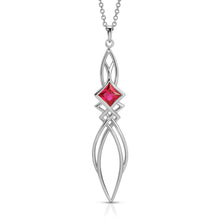 Load image into Gallery viewer, PSP1037 Sterling Silver &amp; Created Ruby Pendant
