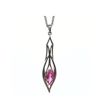 Load image into Gallery viewer, Pinstripes Jewelry Sterling Silver &amp; Pink Sapphire Pendant
