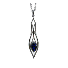 Load image into Gallery viewer, Pinstripes Jewelry Sterling Silver &amp; Created Sapphire Pendant

