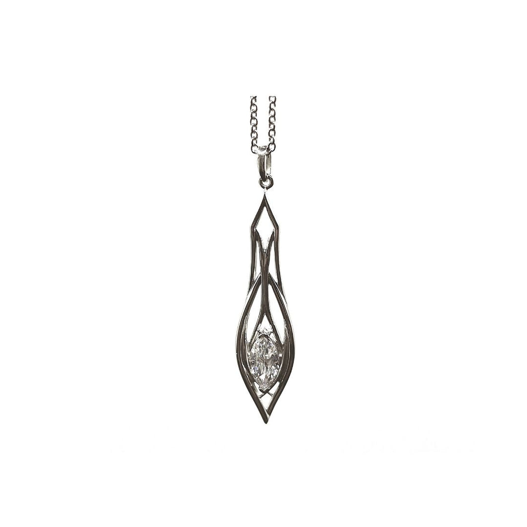Pinstripes Jewelry Sterling Silver & Cubic Zirconia Pendant