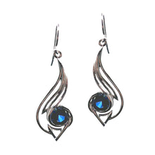 Load image into Gallery viewer, Pinstripes Jewelry Sterling Silver &amp; Created Sapphire Earrings
