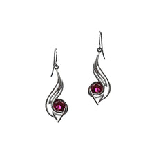 Load image into Gallery viewer, Pinstripes Jewelry Sterling Silver &amp; Created Ruby Earrings
