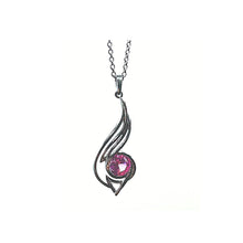 Load image into Gallery viewer, PSE1036 Sterling Silver &amp; Created Pink Sapphire Earrings
