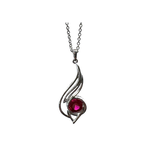 Pinstripes Jewelry Sterling Silver & Created Ruby Pendant